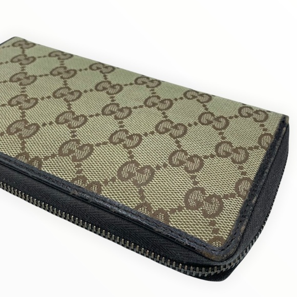 $3️⃣0️⃣0️⃣ GUCCI Long Gg Canvas Zip Around Wallet - Picture 5 of 6